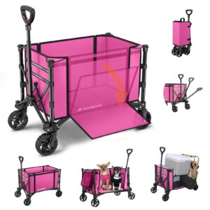 3 in 1 Collapsible Wagon, 120L & 220lbs, Pink