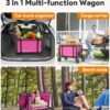 3 in 1 Collapsible Wagon, 120L & 220lbs, Pink