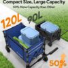 3 in 1 Collapsible Wagon, 120L & 220lbs, Indigo