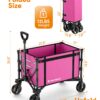 3 in 1 Collapsible Wagon, 120L & 220lbs, Pink