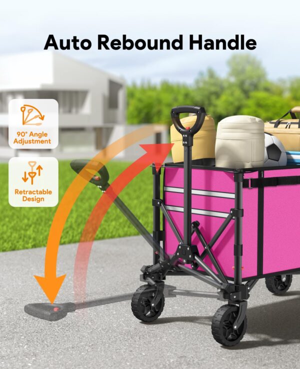 3 in 1 Collapsible Wagon, 120L & 220lbs, Pink