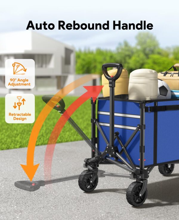 3 in 1 Collapsible Wagon, 120L & 220lbs, Indigo