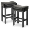 Counter Height Bar Stools Set of 2, 24 Inch, All Black