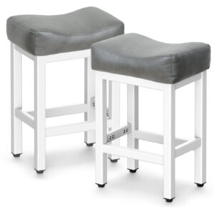 Counter Height Bar Stools Set of 2, 24 Inch, Grey+White