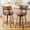 1 Swivel Counter Height Bar Stools, 26 Inch, Brown