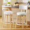 Swivel Counter Height Bar Stools, 26 Inch, White
