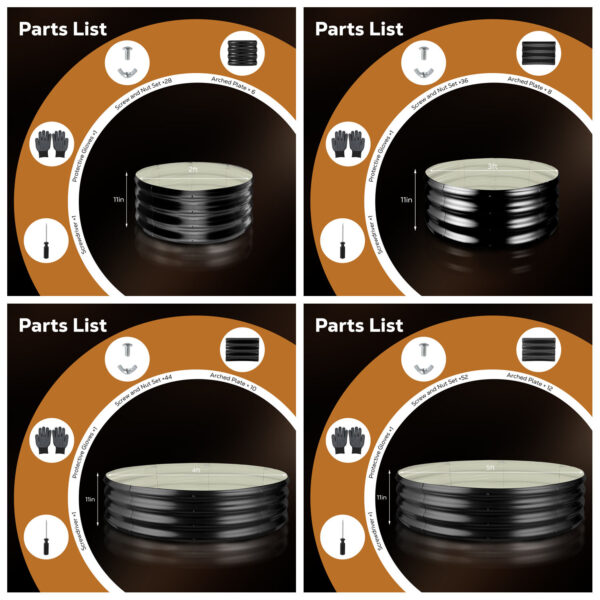 1-1_副本_副本_副本 Round Galvanized Fire Pit Ring, Black