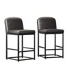 Counter Height Stools with Firm Padded Seat, 26 Inch, Black