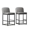 Counter Height Stools with Firm Padded Seat, 26 Inch, Grey