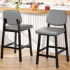Counter Height Bar Stools with Expansive Seat, 26 Inch, Grey