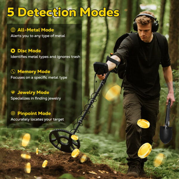 High Accuracy Metal Detector Kit, 5 Modes