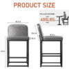 Counter Height Stools with Firm Padded Seat, 26 Inch, Grey