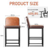 Counter Height Stools with Firm Padded Seat, 26 Inch, Brown