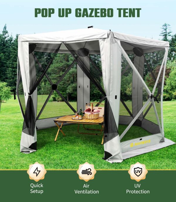 6 Sided Pop Up Gazebo Tent,  12 x 12 Feet Space