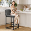 Counter Height Stools with Firm Padded Seat, 26 Inch, Black