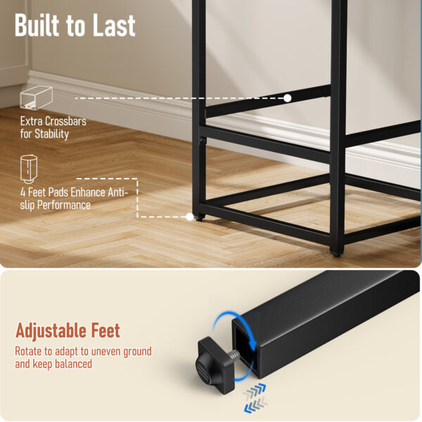 Counter Height Stools with Firm Padded Seat, 26 Inch, Brown