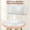 Swivel Counter Height Bar Stools, 26 Inch, White