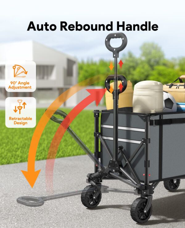 3 in 1 Collapsible Wagon, 120L & 220lbs, Grey