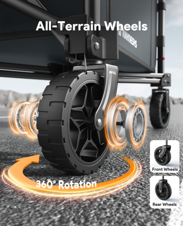 3 in 1 Collapsible Wagon, 120L & 220lbs, Grey