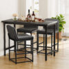 Counter Height Stools with Firm Padded Seat, 26 Inch, Black