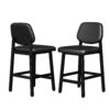 Counter Height Bar Stools with Expansive Seat, 26 Inch, Black