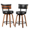 Swivel Counter Height Bar Stools, 26 Inch, Black