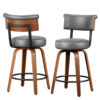 Swivel Counter Height Bar Stools, 26 Inch, Grey
