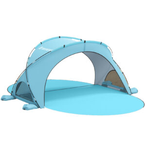 Beach Tent, with UPF50+ UV Protection, 6 Persons, Light Blue