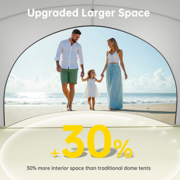 Beach Tent, with UPF50+ UV Protection, 3 Persons, Beige