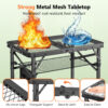 Folding Grill Table for Outside, 3 Height Adjustable