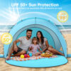 5 Beach Tent, with UPF50+ UV Protection, 3 Persons, Light Blue
