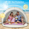 Beach Tent, with UPF50+ UV Protection, 4 Persons, Beige