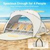 Beach Tent, with UPF50+ UV Protection, 4 Persons, Beige