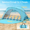 Beach Tent, with UPF50+ UV Protection, 6 Persons, Light Blue
