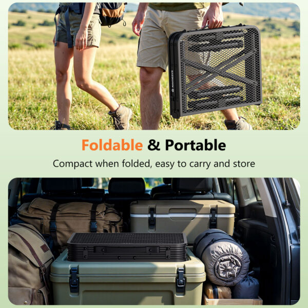 Folding Grill Table for Outside, 3 Height Adjustable