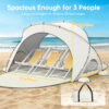 Beach Tent, with UPF50+ UV Protection, 3 Persons, Beige
