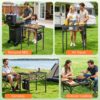 Folding Grill Table for Outside, 3 Height Adjustable