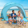 Beach Tent, with UPF50+ UV Protection, 4 Persons, Light Blue