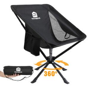 1 Raynesys 1 Pack Portable Camping Chair, Flexible 360° Rotation, Easy Carry, 8 Seconds Quick Setup Folding Camping Chair, 3.8Lb Lightweight Folding Chairs for Hiking, Beach, Sporting, Travel