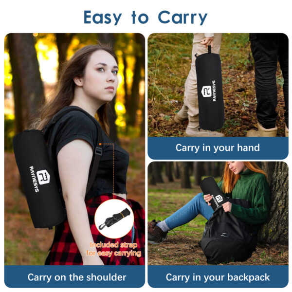 Raynesys 1 Pack Portable Camping Chair, Flexible 360° Rotation, Easy Carry, 8 Seconds Quick Setup Folding Camping Chair, 3.8Lb Lightweight Folding Chairs for Hiking, Beach, Sporting, Travel