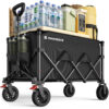 Wagons Carts Foldable, 150L Heavy Duty Foldable Wagon, Black