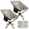 Raynesys 2 Pack Portable Camping Chair, 3.8Lb Lightweight Folding Chairs, Khaki