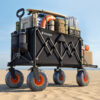 Beach Wagon with Big Wheels for Sand, 200L, Black