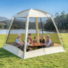 8 × 8ft Camping Screen Tent, 6-8 People, Beige