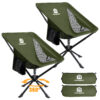 Raynesys 2 Pack Portable Camping Chair, 3.8Lb Lightweight Folding Chairs, Army Green