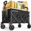 Wagons Carts Foldable, 150L & 330LBS, Black