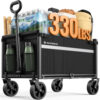 Wagons Carts Foldable, 220 LBS & 330 LBS, Black