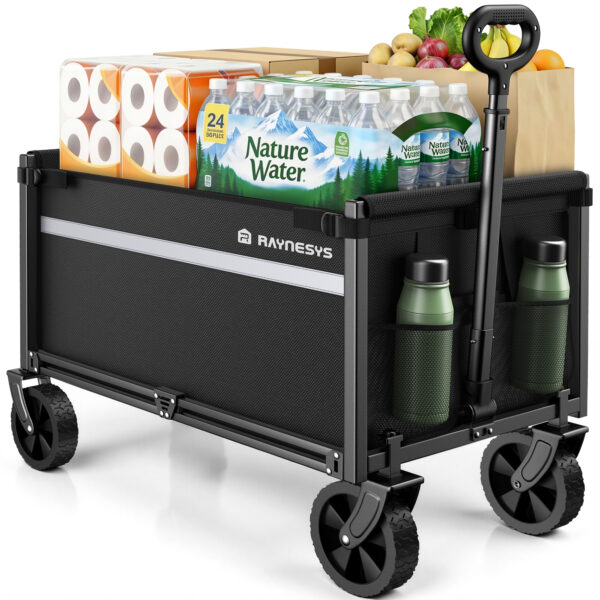 Wagons Carts Foldable, 220 LBS & 330 LBS, Black