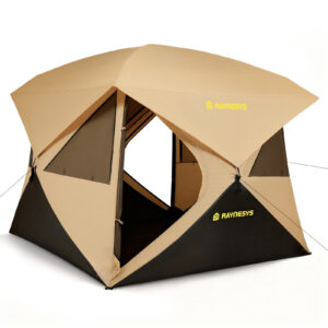 Camping Tent, with Rainfly & Carry Bag, Black & Khaki