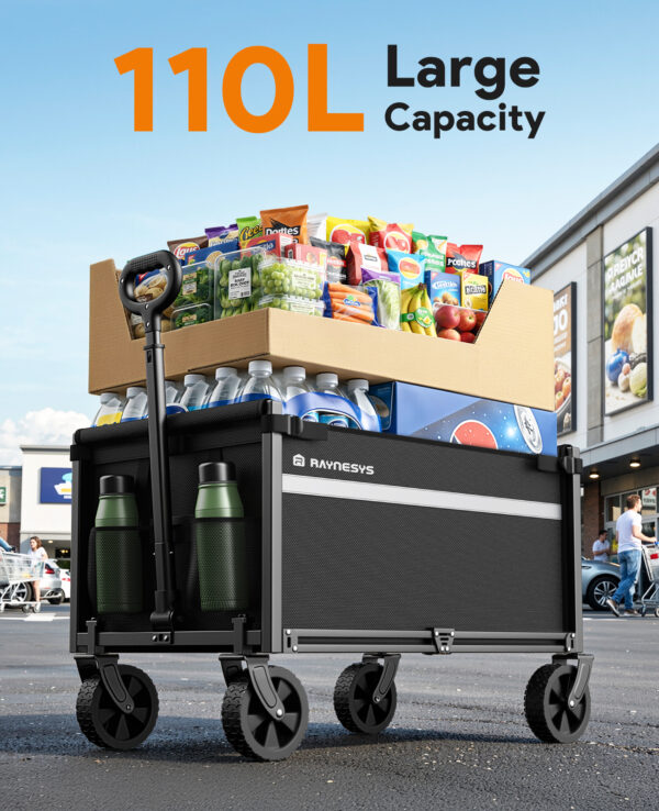 Wagons Carts Foldable, 220 LBS & 330 LBS, Black